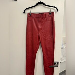 Zara red leather pants